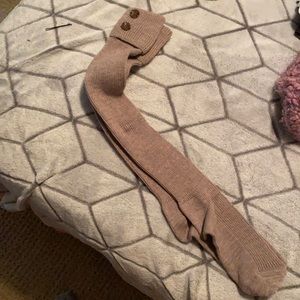 Long brown socks to wear under boots.